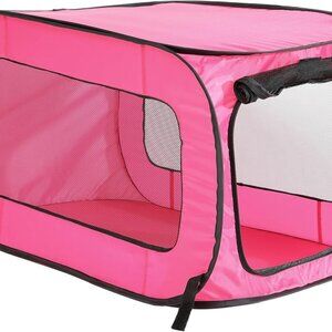 Collapsible Pet Travel Crate: Lightweight and Ventilated 24" x 16" in Fuchsia